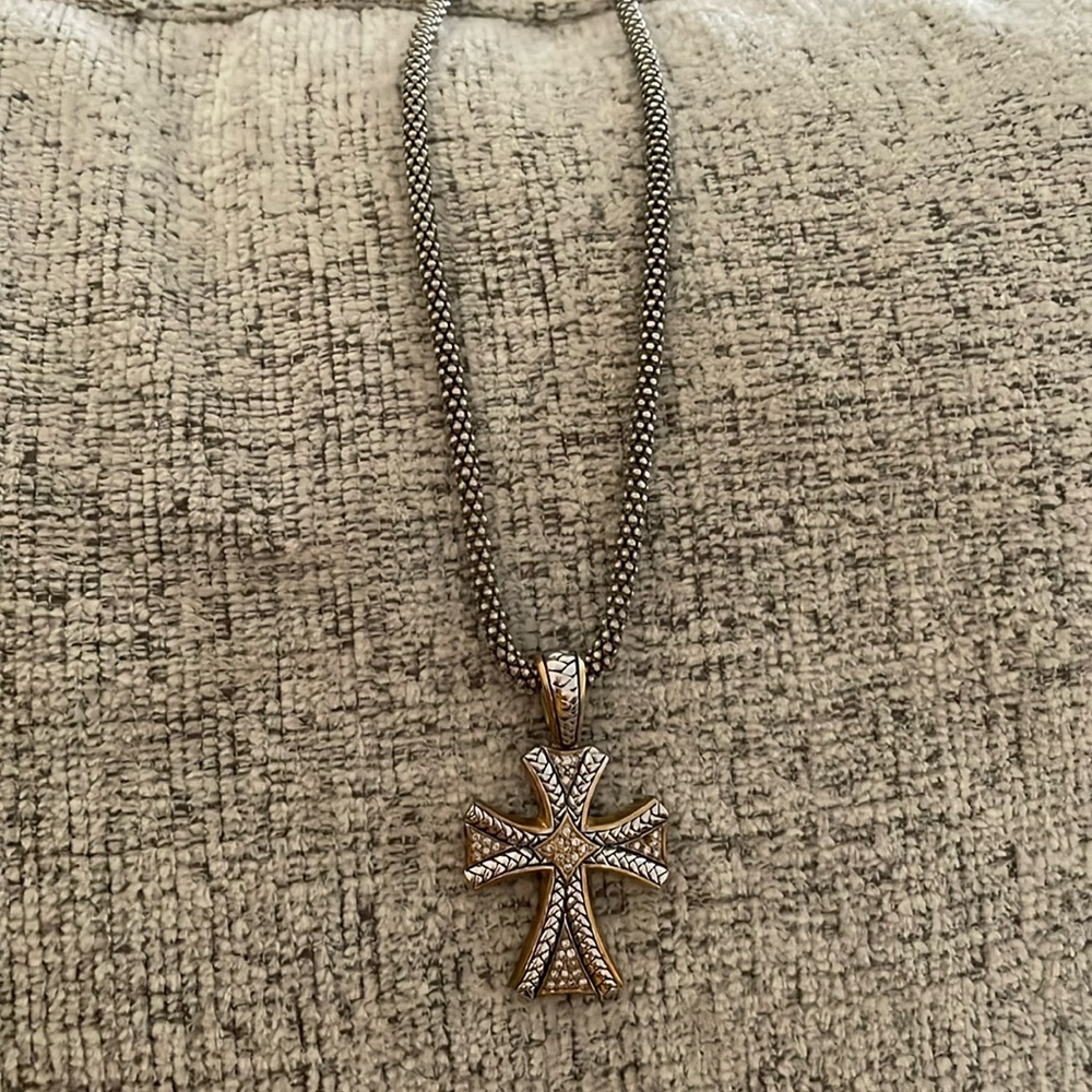 Sterling silver necklace and cross